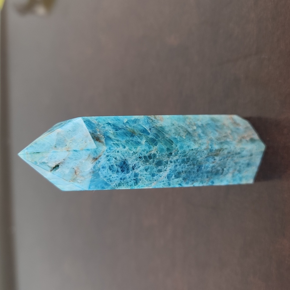 APATITE crystal tower, gorgeous blue, perfect for reiki energy work  home decor
